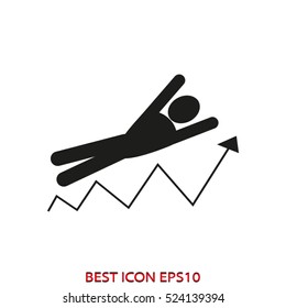 people, business growth, fall, vector icon, eps10