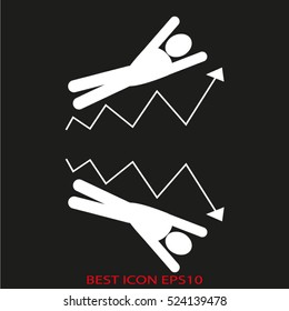 people, business growth, fall, vector icon, eps10