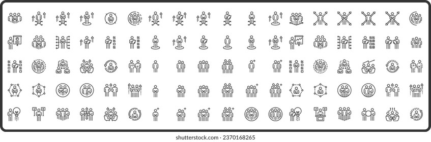 people business icons , human resource management,  meeting ,work group team , icon set line vector design elements pictograms and infographics 