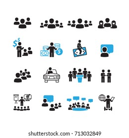 People and Business icons set,Vector