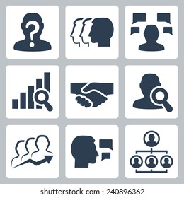 People, business and job related vector icon set