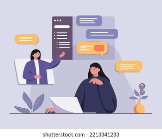 people with business meeting online. cartoon vector illustration