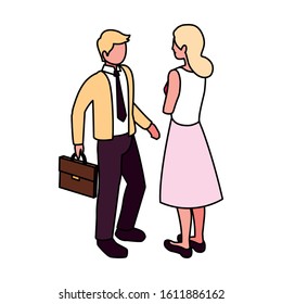 people of business standing on white background vector illustration design