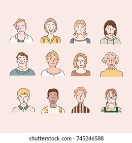 people bust character hand drawn illustrations. vector doodle design
people bust character hand drawn illustrations. vector doodle design