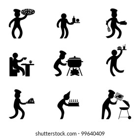 People are busy cooking