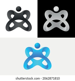 People Butterfly Gradient Abstract Logo