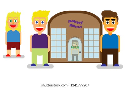 people buy breakfast from famous bakery house