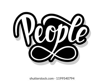 People calligraphy template text for your design illustration concept. Handwritten lettering title vector words on white isolated 