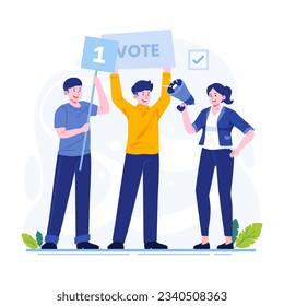 People campaigning at election time