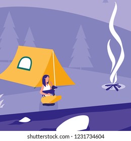 people and camping design