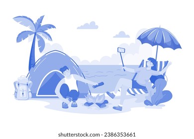 People Camping On The Beach