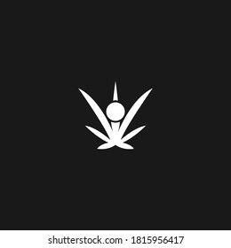 People Cannabis logo template design Vector illustration 
