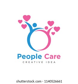 People Care Creative Logo Template