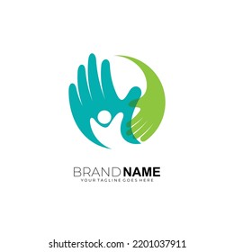 People care design social, simple style logos