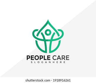 People care drop Logo Design. Creative Idea logos designs Vector illustration template