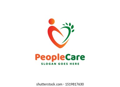 People care fun colorful illustration for health and education logo design