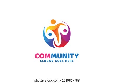 People care fun colorful illustration for health and education logo design