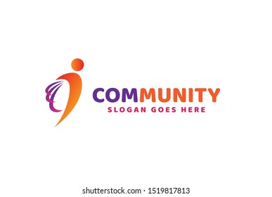 People care fun colorful illustration for health and education logo design