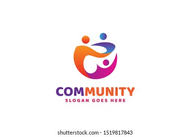 People care fun colorful illustration for health and education logo design