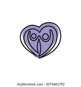 People Care Heart Shaped Logo Design Template. Symbol of care for fellow human beings, solidarity human concept vector illustration, humanitarian activities