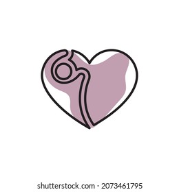 People Care Heart Shaped Logo Design Template. Symbol of care for fellow human beings, solidarity human concept vector illustration, humanitarian activities