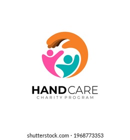 People care logo with circle design illustration, colorful style