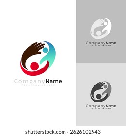 People care logo with circle design combination, charity logos