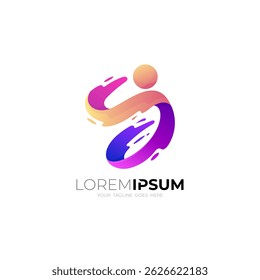 People care logo with colorful design vector, 3d style