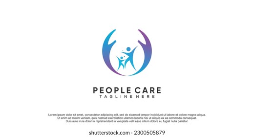 Logotipo de personas con diseño creativo vector premium