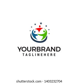 people care logo design concept template vector