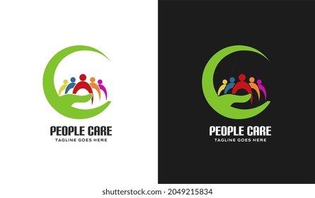 people care logo design elements vector