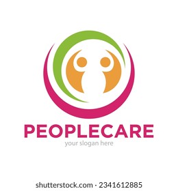 People Care Logo Design Illustration