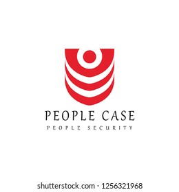 People care logo design template. People security logo. Vector illustration