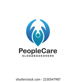 People Care Logo Design Template. Symbol of care for fellow human beings, solidarity human concept vector illustration, humanitarian activities