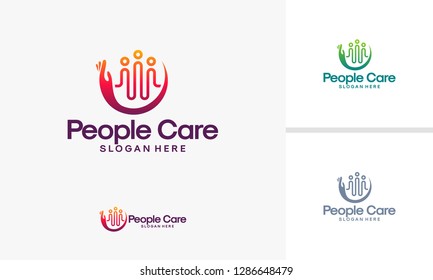 People Care logo designs vector, Community Care logo template