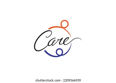 people care logo, family or charity logo template