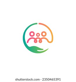 People Care Logo, Family Care Logo, Human Icon with Hands Symbol, Icon, vector