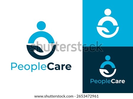 People Care logo. People with Hand elements logo design