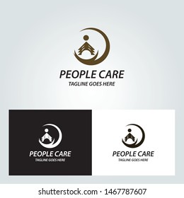 People care logo. Hand icon. Vector illustration