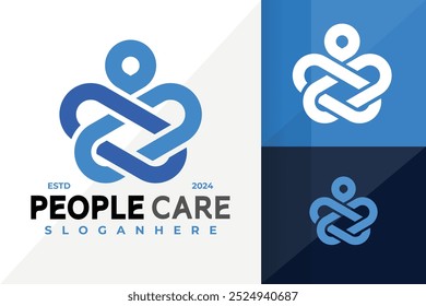 Personas Cuidado Logo Icon Diseño de Vector. Ilustración creativa de diseños de logotipos simples