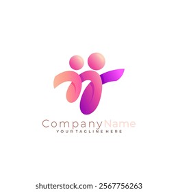 People care logo with simple design vector, charity logos