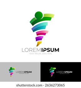 People care logo and social design combination, colorful logos