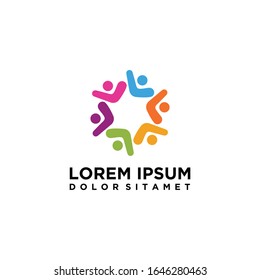 Vector de plantilla de logotipo de atención a personas.
