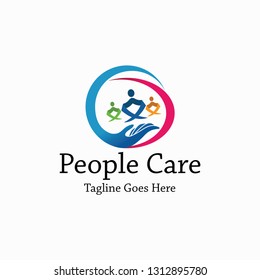 People care logo. Together logo design template. Vector illustration