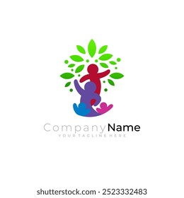 People care logo and tree design combination, nature logos