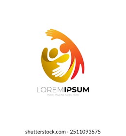 People care logo vector, charity design and community logos