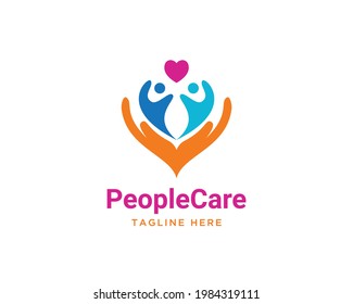people care logo vector creative design template