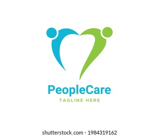 plantilla de diseño creativo del logotipo de atención a personas