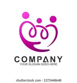 People Care Logo,Abstract Family Logo