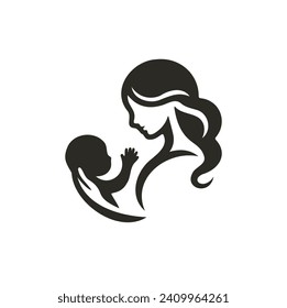 People Care and Protection Logo, Childcare Vector Logo Design. Mothers and baby